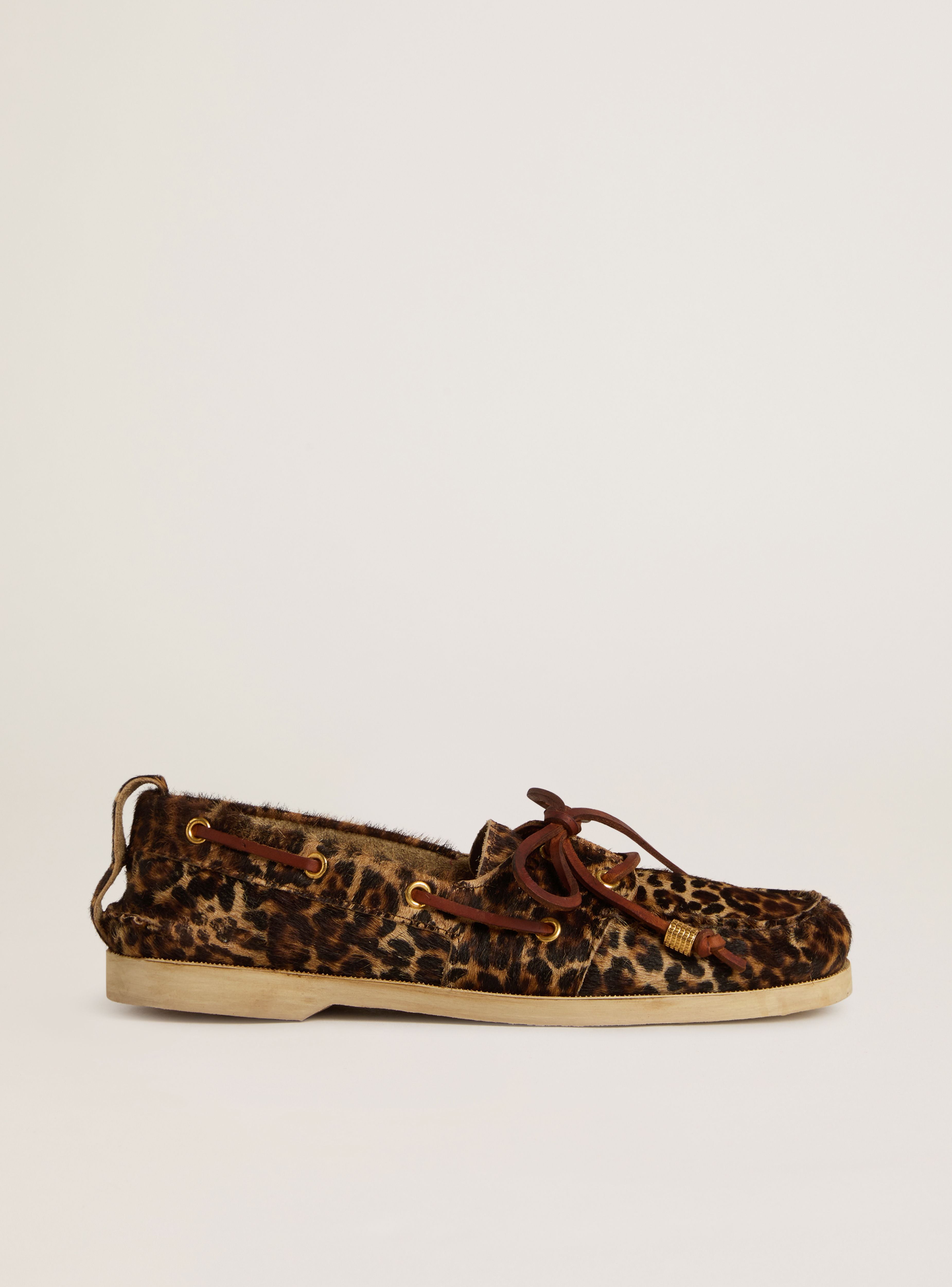 Mocassins CRUISE en cuir façon poulain à imprimé léopard