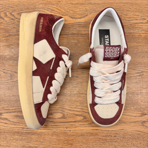 Stardan LTD en cuir nappa blanc et daim bordeau