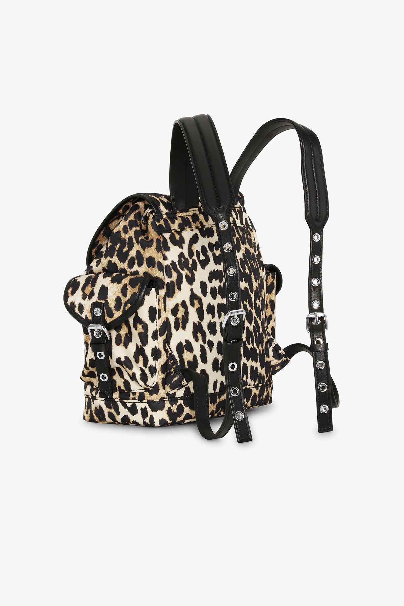 Petit sac à dos Bucky en nylon léopard GANNI
