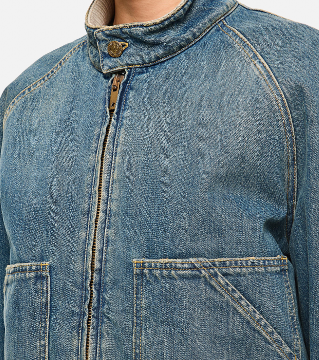 Bomber SLIM bleu jeans GOLDEN GOOSE