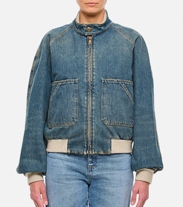 Bomber SLIM bleu jeans GOLDEN GOOSE